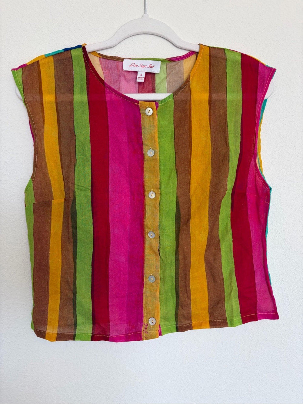 Lisa Says Gah Madeline Top Rainbow Stripe - Picture 6 of 10